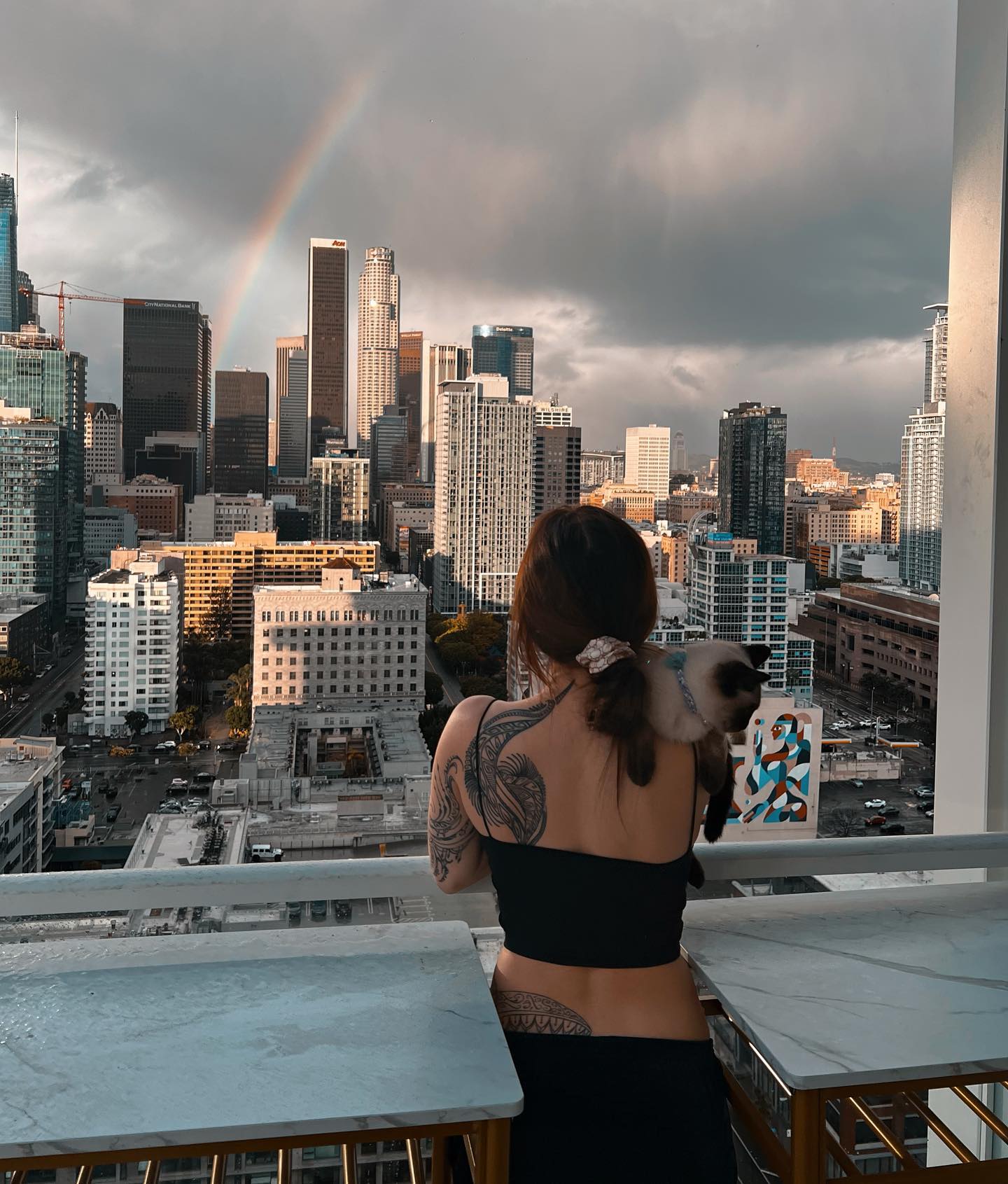 First time seeing this 🌈 over DTLA