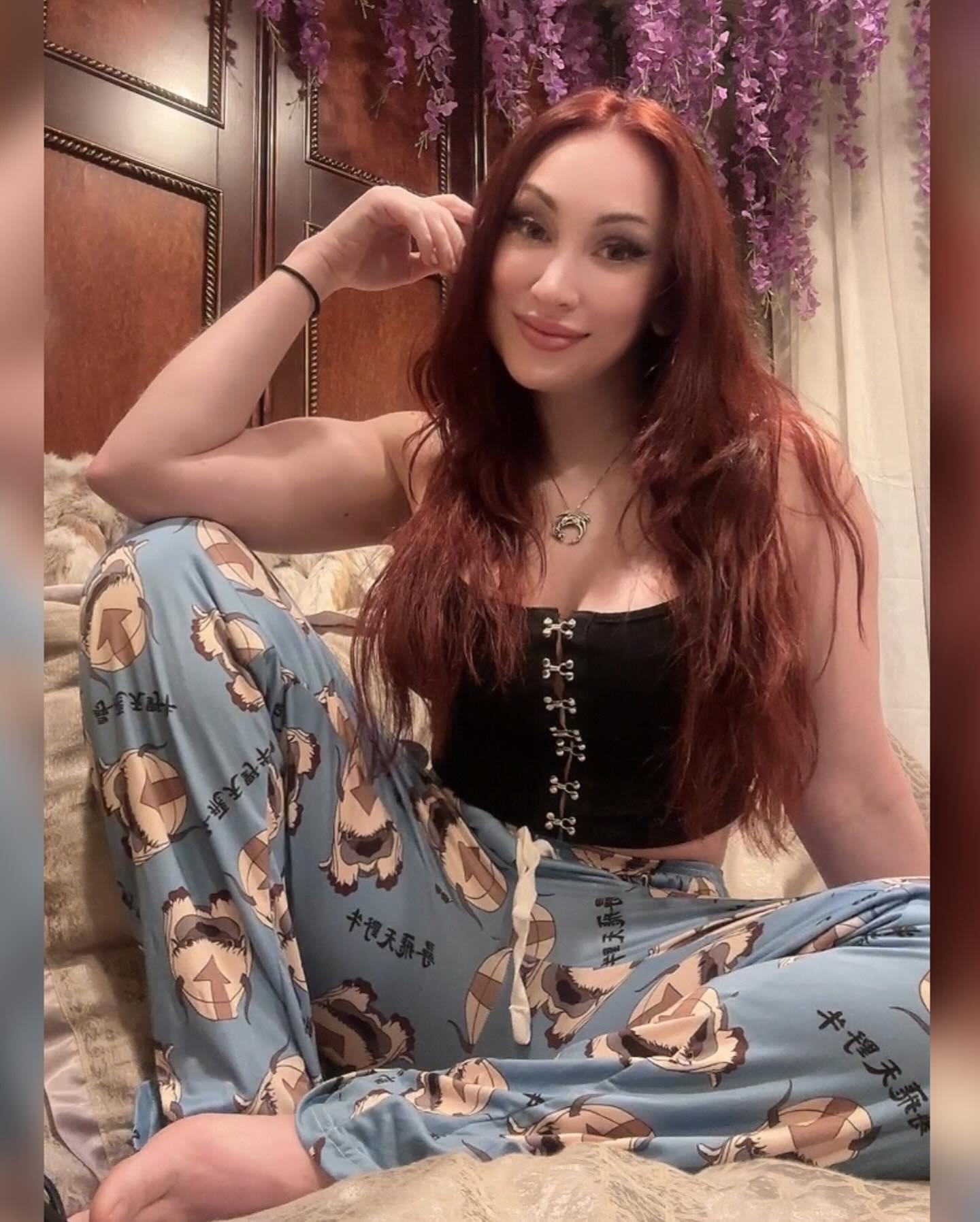 (NEWS!) Guess what, guys?
1. LOOK AT MY COOL APPA PANTS FROM @hottopic :DDD (And, no, I did NOT like the live-action - OG Avatar all the way! 😂 Comment if you want the tea on why I wanted to yeet the live-action off a cliff, haha. I practically have a PowerPoint presentation on this because writing 4000-page analyses until 4 in the morning each time I saw ATLA posts wasn’t exactly helping me have a healthy sleep routine. 🙃) 
2. I moved! (Again!) I had to do this move (after moving 8 months prior) for some pretty serious reasons and I am SO excited to finally feel like I have a more permanent, stable home I can start to thrive in! 
And I finally started putting up wisteria and started decorating with a full fantasy backdrop and furniture…why?….
3) Because I’m getting a streaming setup going! I’ve had enough people watch me casually gaming on discord tell me I’m far too much of a hilarious little clown (I assume they’re referring to how I’m actually just the manifestation of a chaotic mass fever-dream, or rather, three hyperactive weasels in a trench coat - take from that what you will 😂) to not be streaming and letting others watch me derp-derp-derp my way around my favorite games or crafting projects, soooo hereeee we go! 

 #sponsoredbyHT #htfxmarchmusthaves