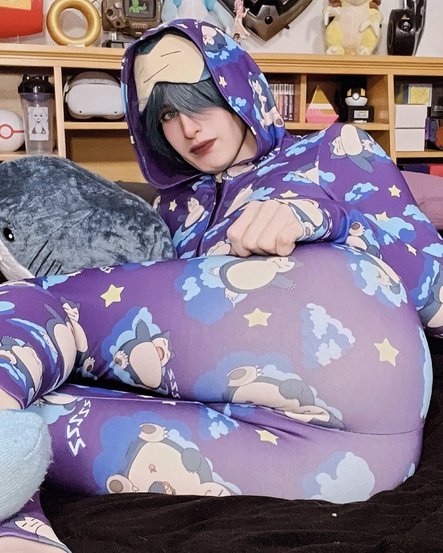 We like bears now. Snorlax is a bear right? These are my favorite pajamas. Are you a fan? What do you wear to bed? Leave your answer in the comments below.  Outfit from: @blackmilkclothing ♡♡♡♡♡♡♡♡♡♡♡♡ Tags: #snorlax #pokemon #androgynous #bear #thick #blackmilkclothing #pajamas #cozy #lgbtq🌈 #cute #fem #cuddly #pokemonpajamas #bodysuit