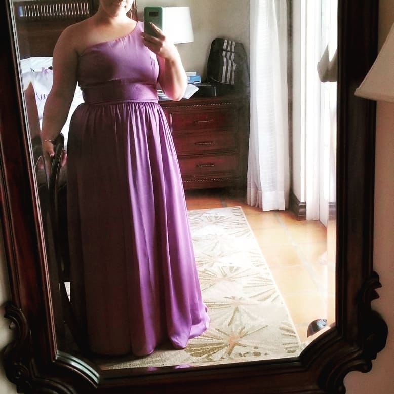 Can you tell this bridesmaid isn't wearing anything under her dress?