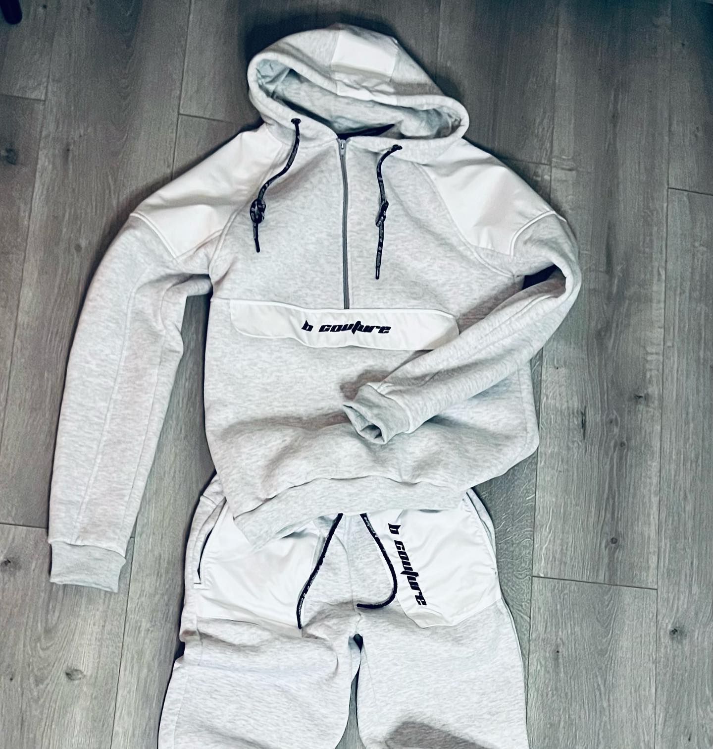 B Couture Panel Grey Jersey Tracksuit