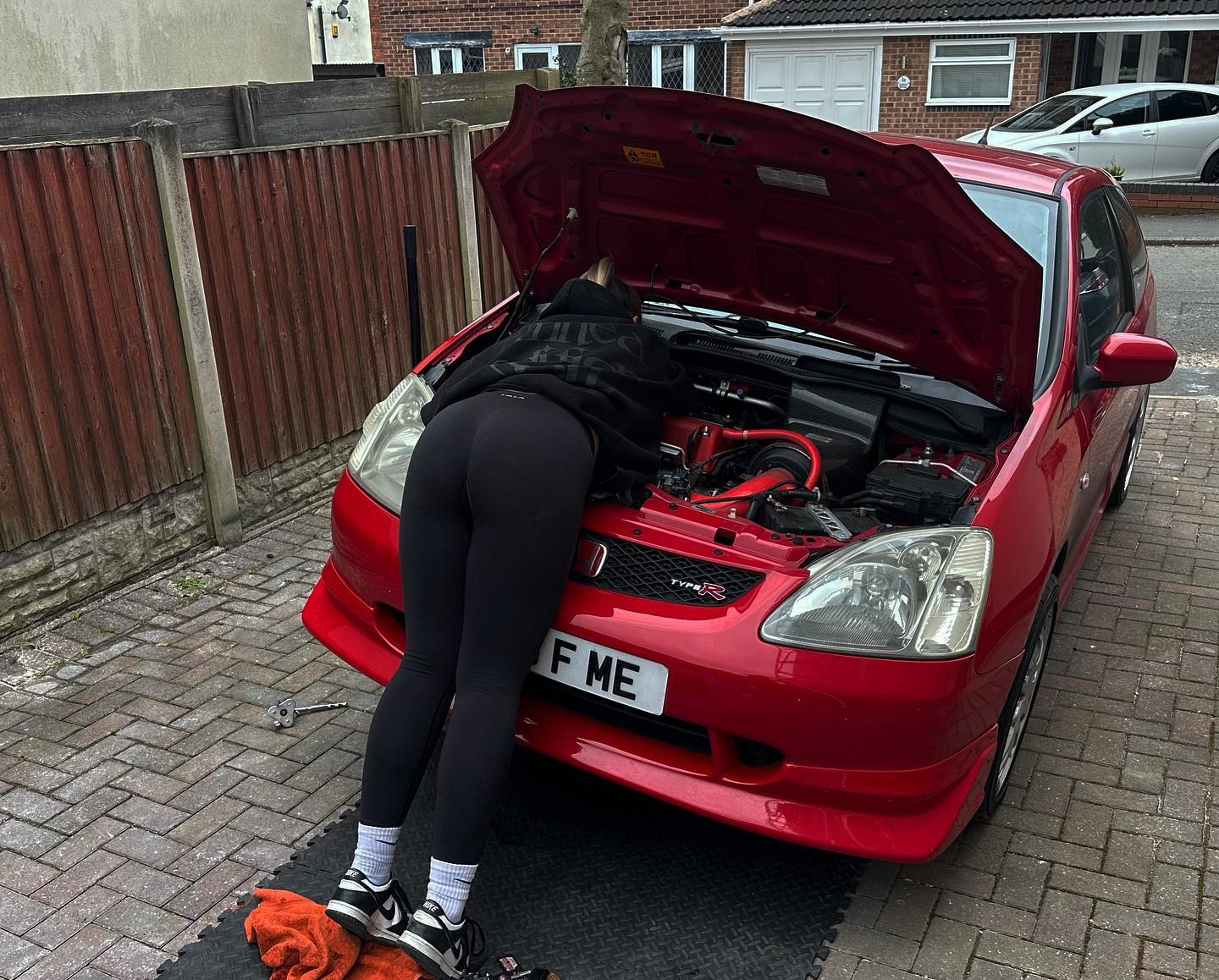 First time ever servicing my own car😆 Video now live! Link in my bio😅