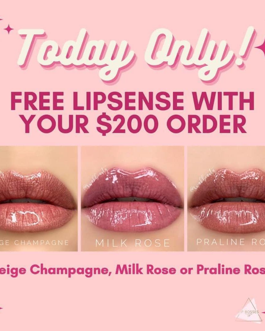 Okay Y’all, In honor of the 25th anniversary of Lipsense, All Kiss & Tell members get a FREE LipSense when you place a $200 + order!! 

TODAY ONLY!!! Ladies dont sleep on this deal…