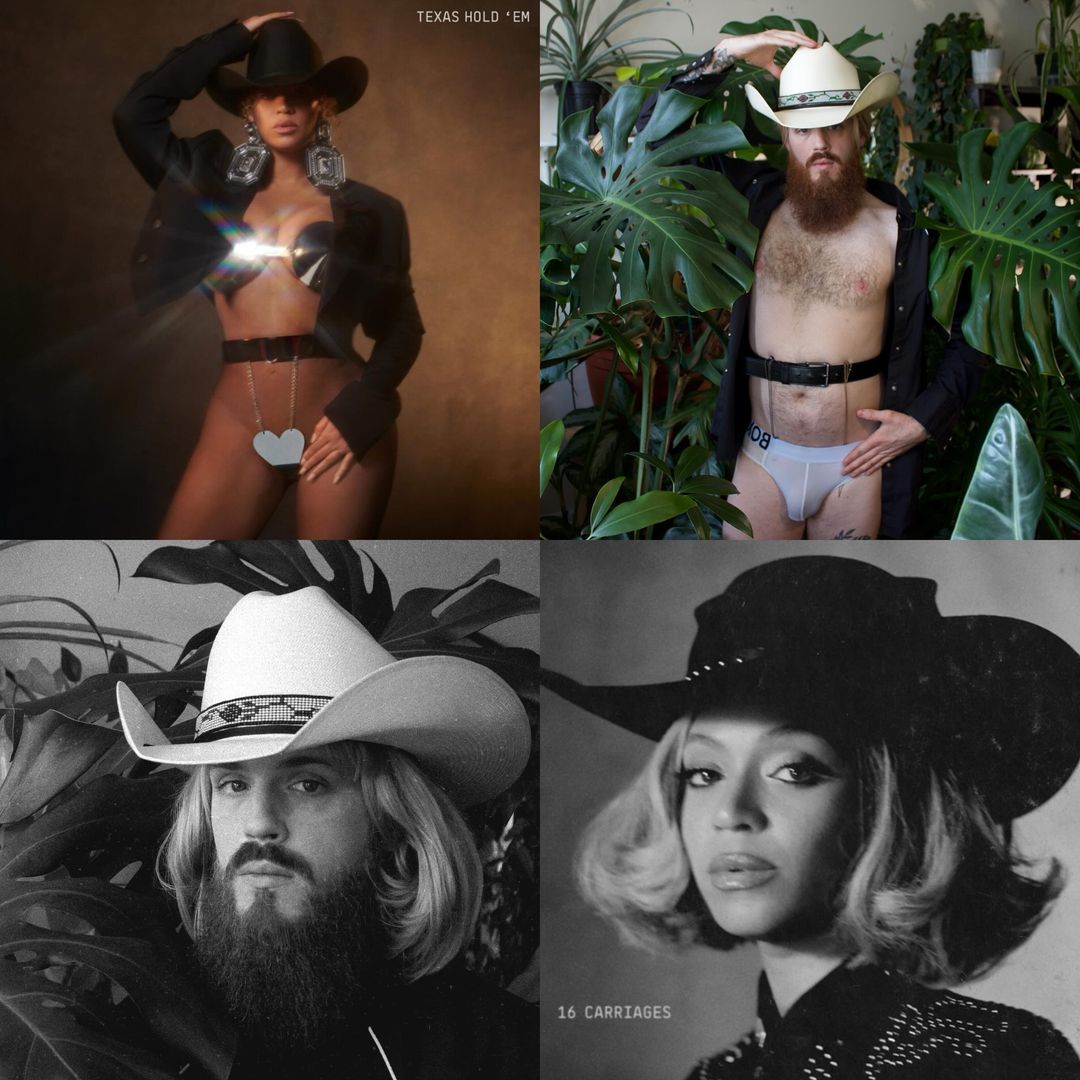IT’S BEYONCÉ DAYYYYYYYY 🤠🇺🇸💃 

Y’all I’m having a very hard time with Les Struggles de la Vie, and LOOK who comes to save the day with the hips the hair the lyrics the voice. One of one. The only one. 

And unlike most f-slurs, I’m from Kansas and have ownership over wearing a cowboy hat (also made in Kansas). I was on a horse for the first time at 10 months. Martina McBride was my first concert and I can house down boots on some Independence Day. My great grandparents were a cheeseburger and an eagle. I have a lot of medical debt and love rollercoasters. 🇺🇸

I’m American not because America is cool (it’s not) but because I want it to be better (not racist, fund universal healthcare, and no more fueling g3nocide). 

Not a Beyoncé fan or country fan? Cool! Seek help instead of posting bad takes! Music sounds best with ears of lovvvve so if it’s not your bag, move on. Why perpetuate division and the racism Country’s known for when we. Could. Just. Enjoy. It. 💁‍♀️

Let’s dance and sang til life feels beautiful again 🤠

“Cuz I’ll be damned if I cannot daaance with youuu” ❤️