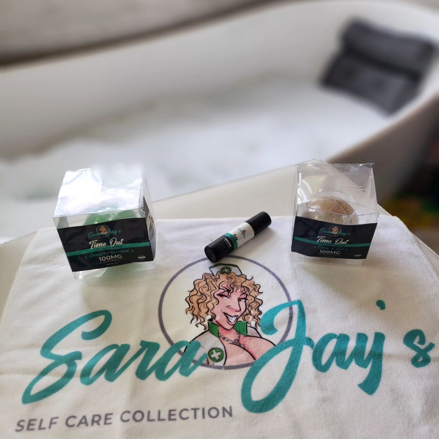 🛁💦 Ready to unwind? Dive into pure relaxation with @sarajaycbd "Time Out" Bath Bomb! My go-to soothing scent is Honey Oat & Eucalyptus Spearmint! 🍯🌾 Treat yourself with self-care like never before! Use code holly15 for 15% off your order today!! Sarajaycbd.com for long days and even longer nights! #sarajaycbd #cbdsj #selfcare