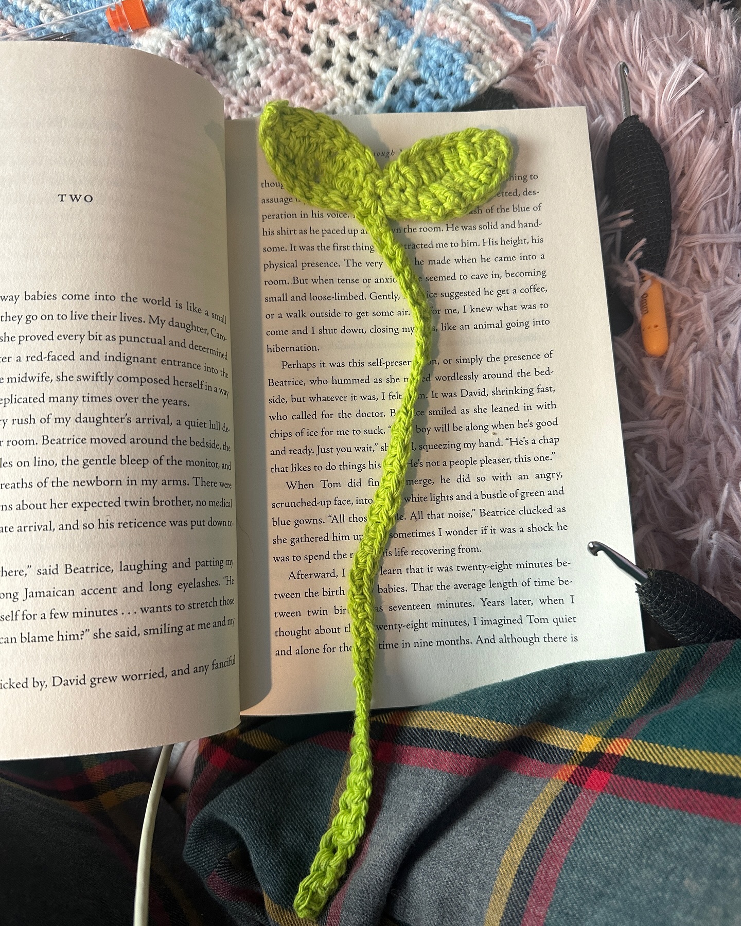 Made a bookmark. Been reading more, and it’s nice. I haven’t read in years. Finished a book the other day, and I was really proud of myself