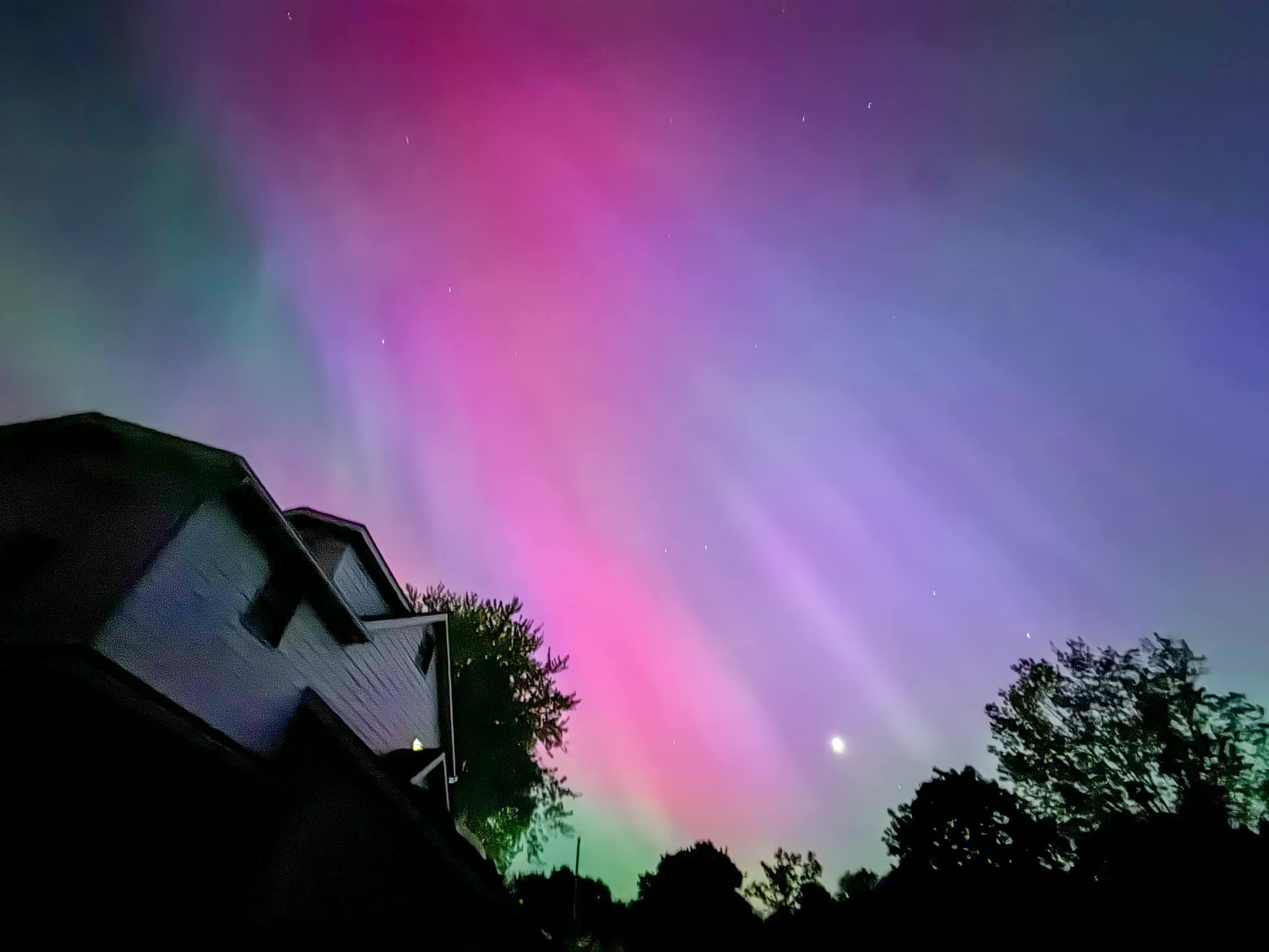 Incredible view of the Northern lights tonight! Who else is enjoying them?