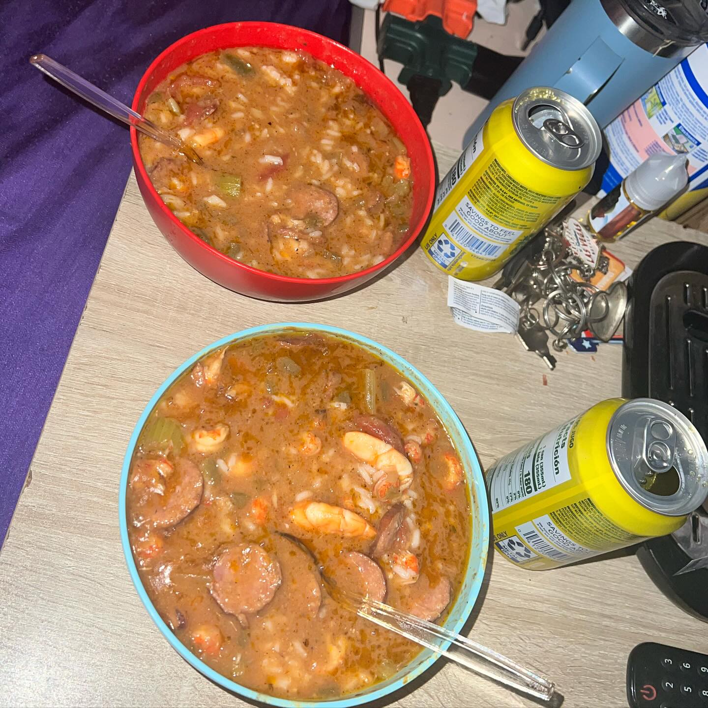 Seafood 🦞 Gumbo I made yesterday on the grill for everybody it turned out amazing definitely wanna try out many more recipes