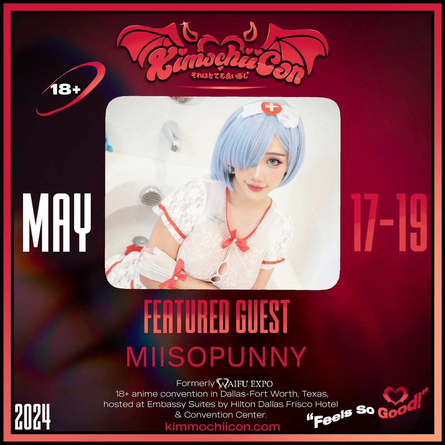 ❤️‍🔥GUEST ANNOUNCEMENT❤️‍🔥

Please help us welcome Featured Guest @miisopunny😍💖

#kimochiicon #animeconvention #animegirl #bishoujomom #cosplay #cosplayer #cosplaygirl #girlpower #manga #model #succubus #voiceactor #dallas #fypage