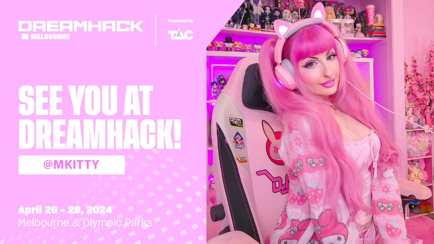 ♡22 DAYS UNTIL @dreamhackau !!!♡
Who will I be seeing there? 
I am so excited to be an official creator for Dreamhack!

#dreamhack #gamergirl #Twitch #razer #secretlab #pinkhair #gamer #creator #egirl #streamer