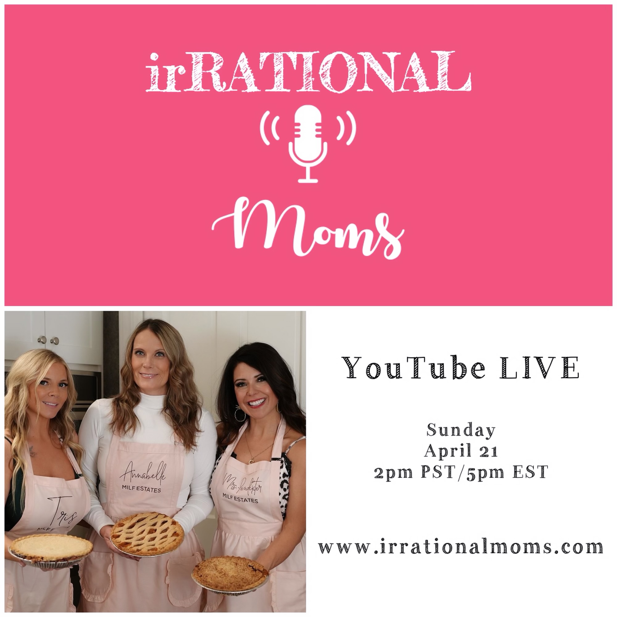 Come join us at 2pm Pacific for a YouTube live. Google, “irRationalmoms”