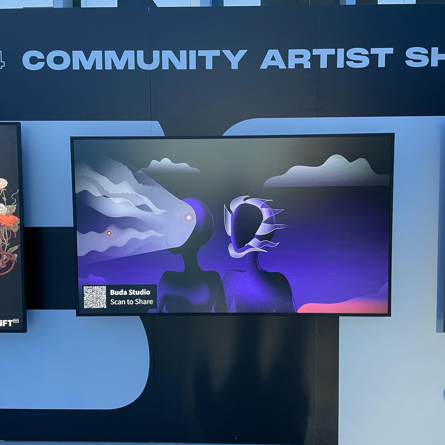 My piece “the Essence of Climax” was displayed at #nftnyc2024 !! It looked amazing & is still available to collect🌀! Also great to see @budastudio_art animated piece there!
