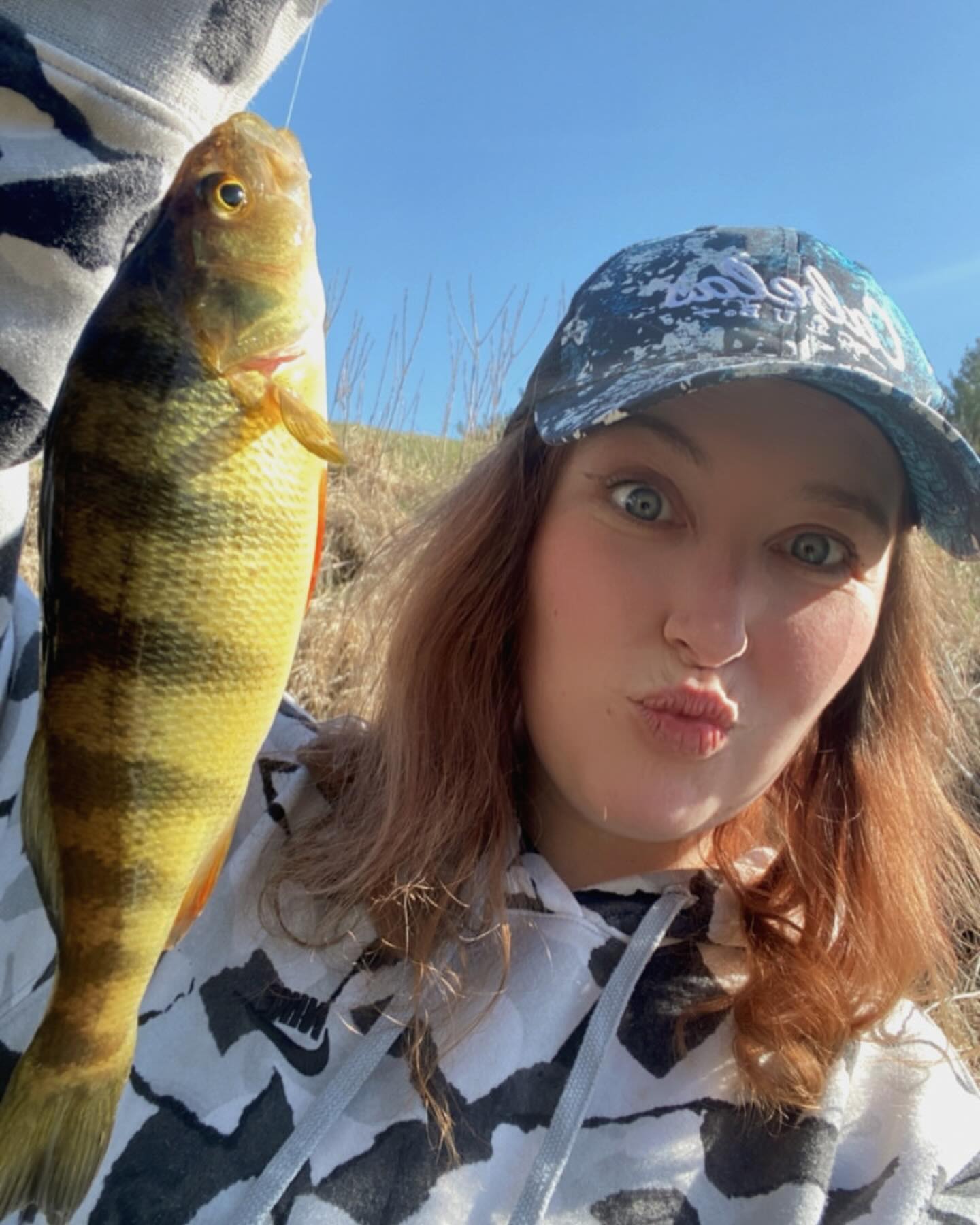 Pork chop and I were hammering perch yesterday perfect day for fishing ❤️