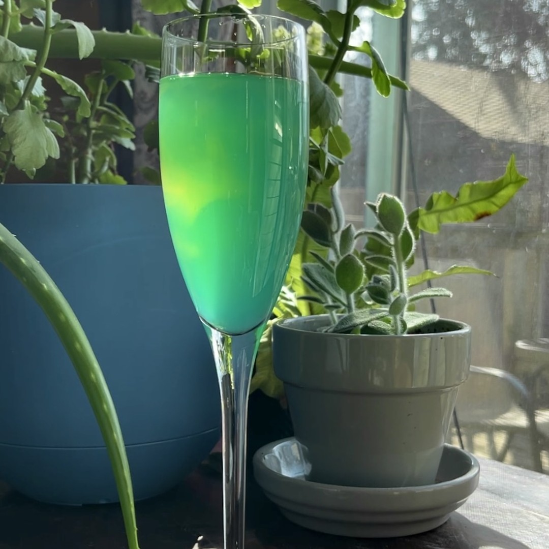 Made a yummy green drink for the holiday 💚 🥂
