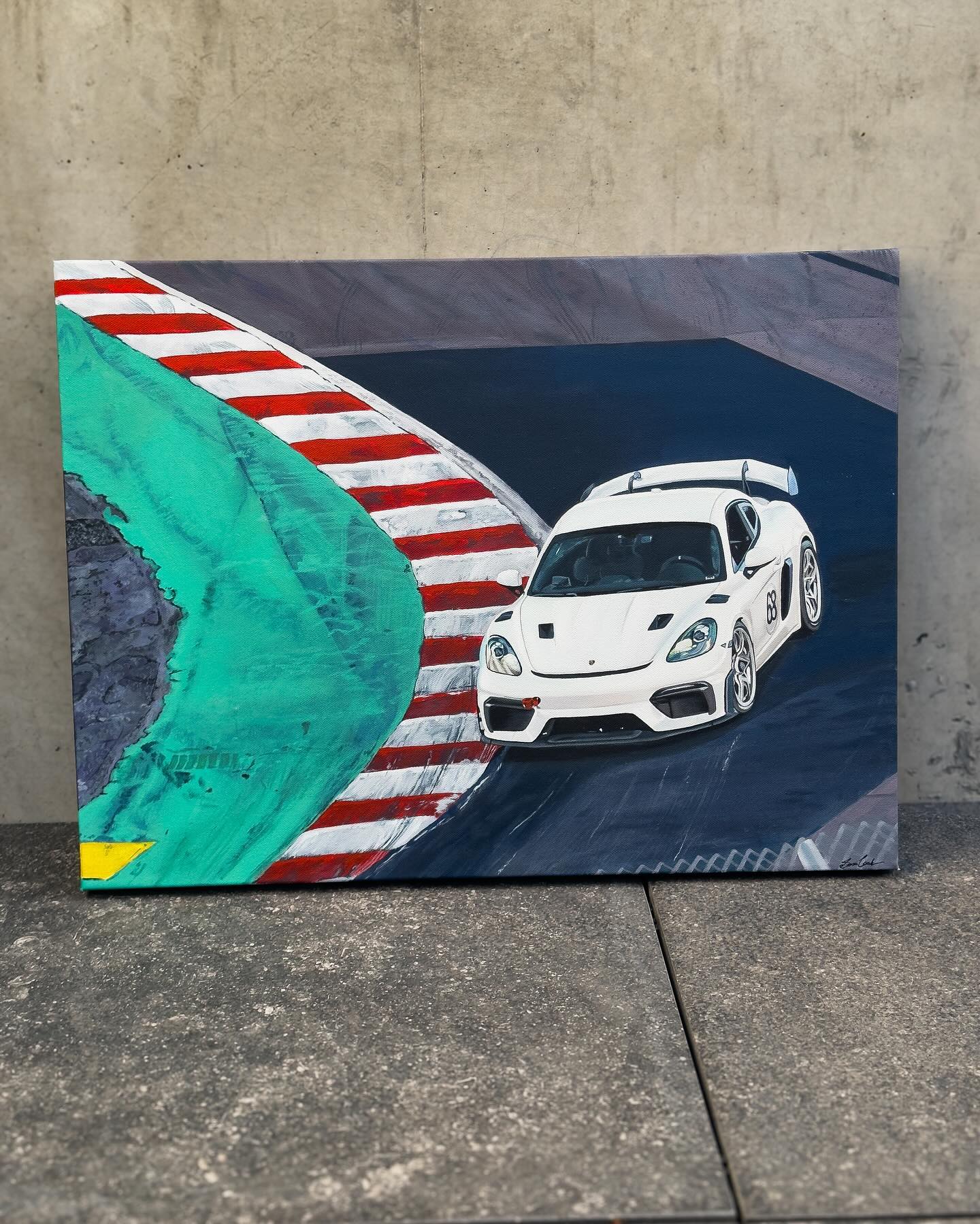 The complete 18x24 GT4RS on the Laguna Seca corkscrew!! This was an absolutely incredible composition to work with, one with a focus on motion, aged track surface, and revealing what the GT4RS was truly built for. 

@ontrack_offroad was incredibly kind to commission this piece from me, excitedly following the process of one of my absolute favorite creations!

#automotiveartwork #porscheartwork #gt4rs #automotiveartist #carpaintings
