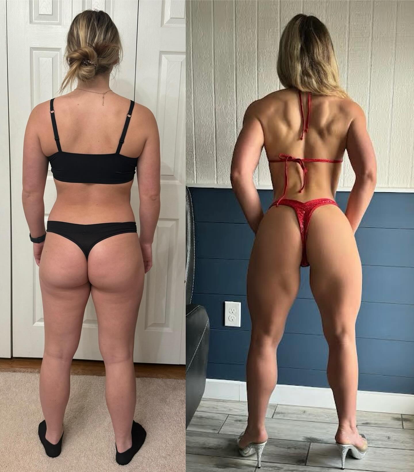 @halie_smith97 - your killing it girl!!!! 

💯 on top of the game! Your check ins get better and better every very week!!! 

Halie is doing her first NPC wellness show in 2 weeks - she’s 26 years old and 18 months post partum!!!! Crazy right!

Anything is possible if you put your mind to it! 
Left is 1-15-24 at 160lbs
Right is 4-21-24 at 144lbs 

So excited to watch you shine on stage girl!! 
Let’s do this!!!! So proud of you!!! ✨