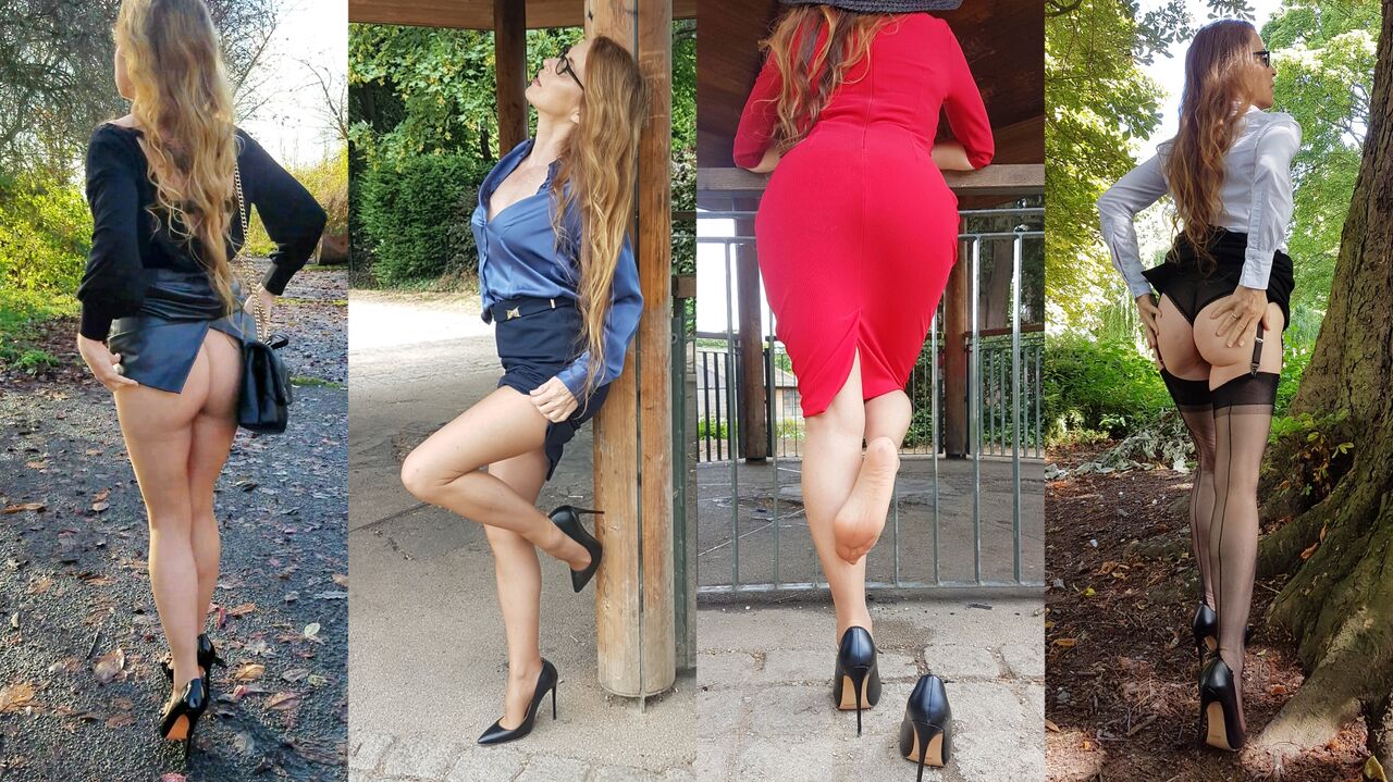 See Heels, &amp; hosiery outdoors with Sharon profile